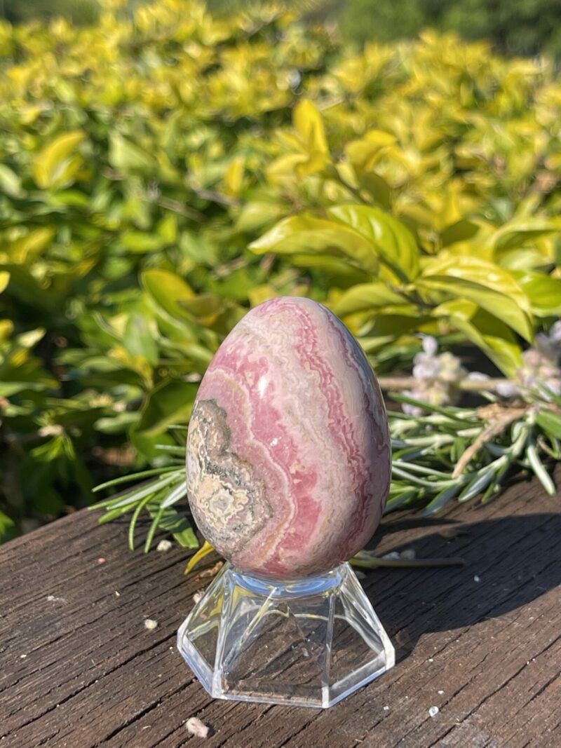 this is Rhodochrosite Egg - Heart-Centered Healing and Joy (137g)