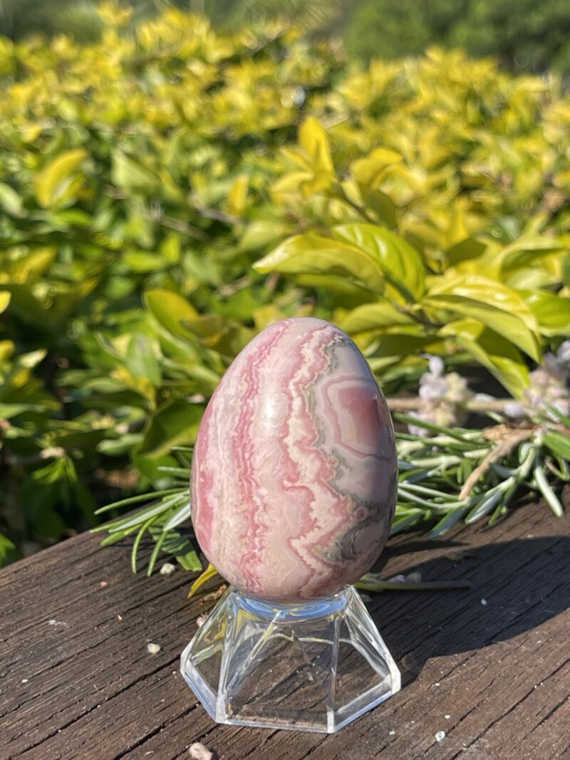 this is Rhodochrosite Egg - Heart-Centered Healing and Joy (137g)