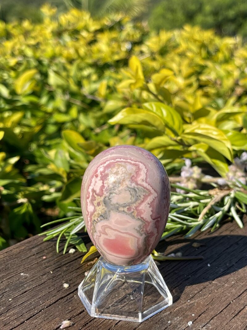 this is Rhodochrosite Egg - Heart-Centered Healing and Joy (137g)