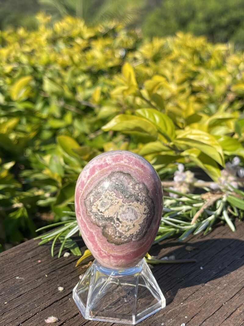 this is Rhodochrosite Egg - Heart-Centered Healing and Joy (137g)