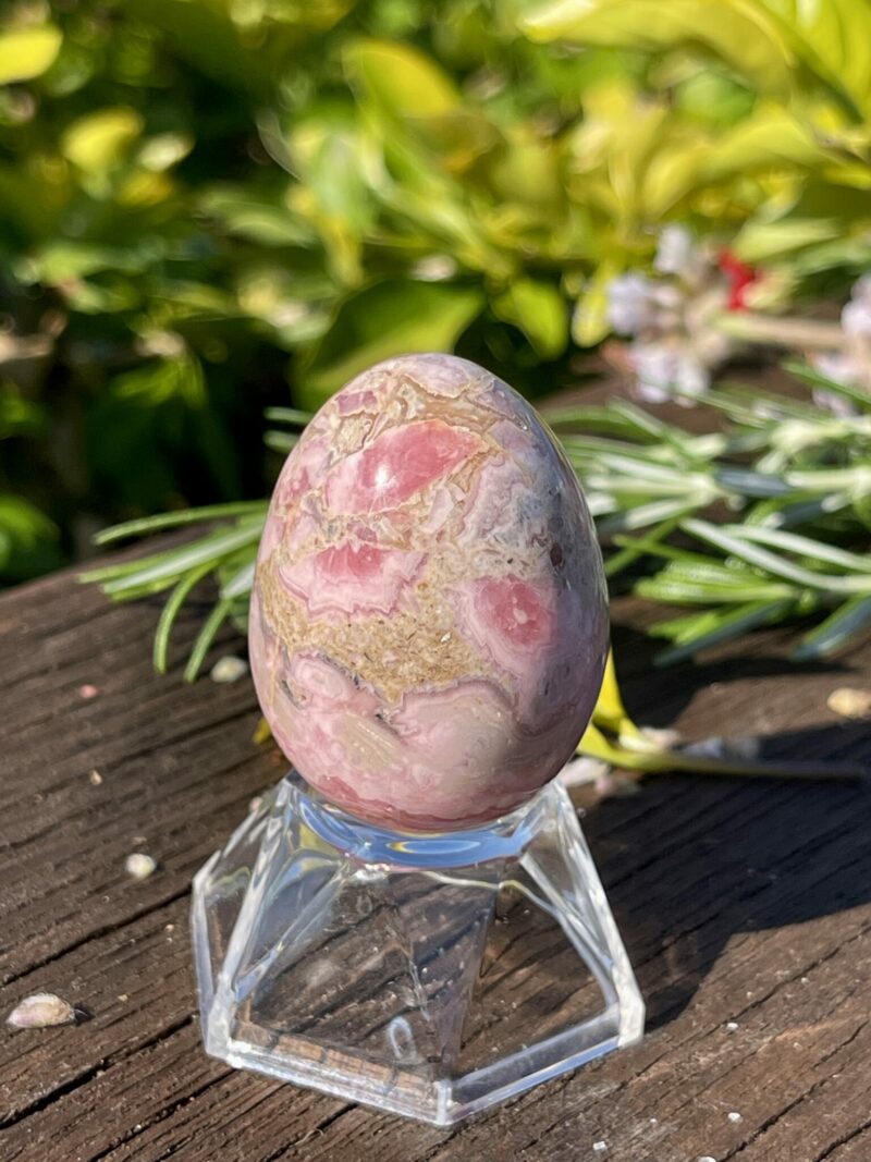 This is Radiant Rhodochrosite Egg - Embracing Heartfelt Healing (64g)