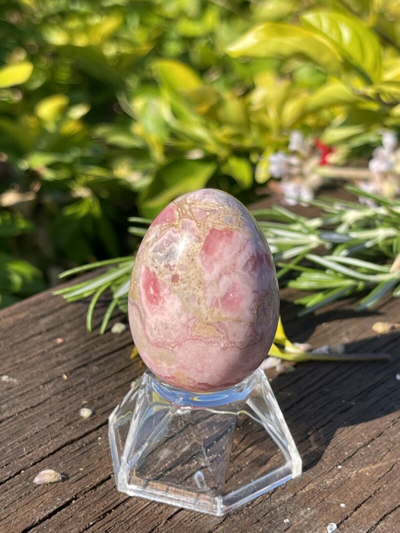 This is Radiant Rhodochrosite Egg - Embracing Heartfelt Healing (64g)