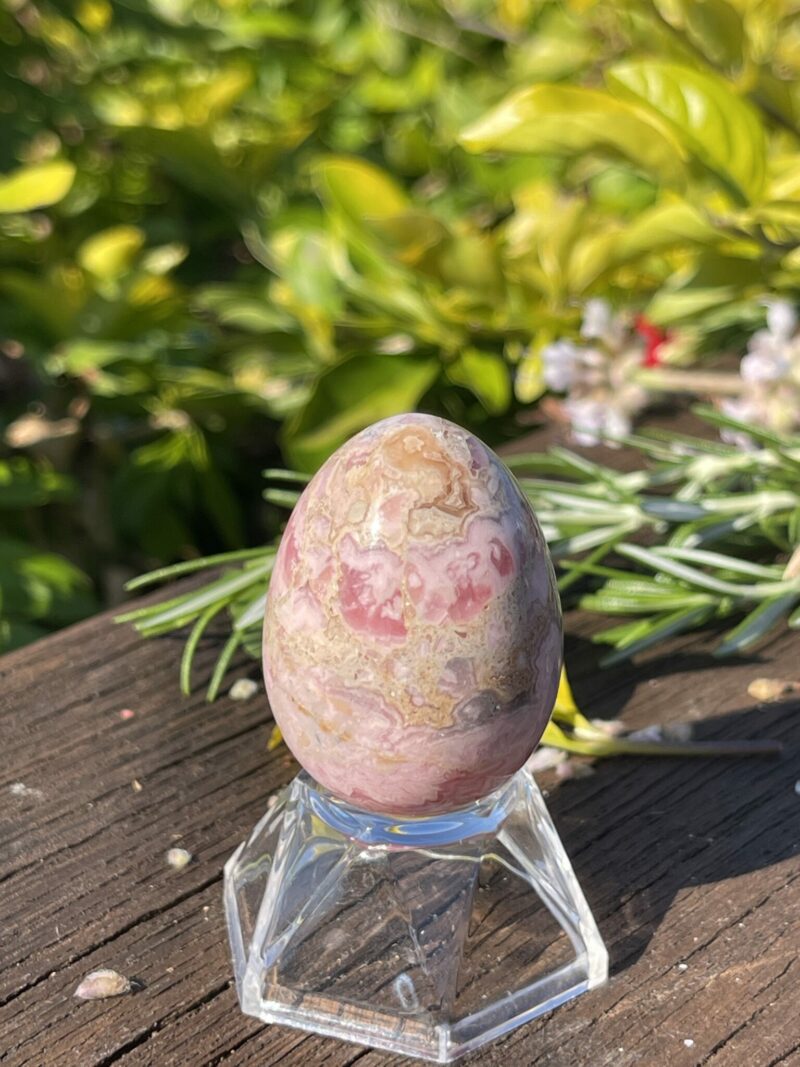 This is Radiant Rhodochrosite Egg - Embracing Heartfelt Healing (64g)