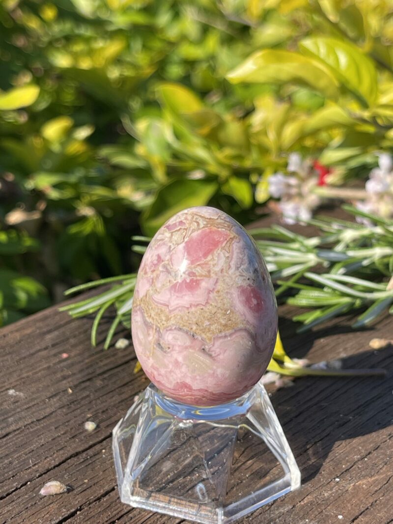 This is Radiant Rhodochrosite Egg - Embracing Heartfelt Healing (64g)