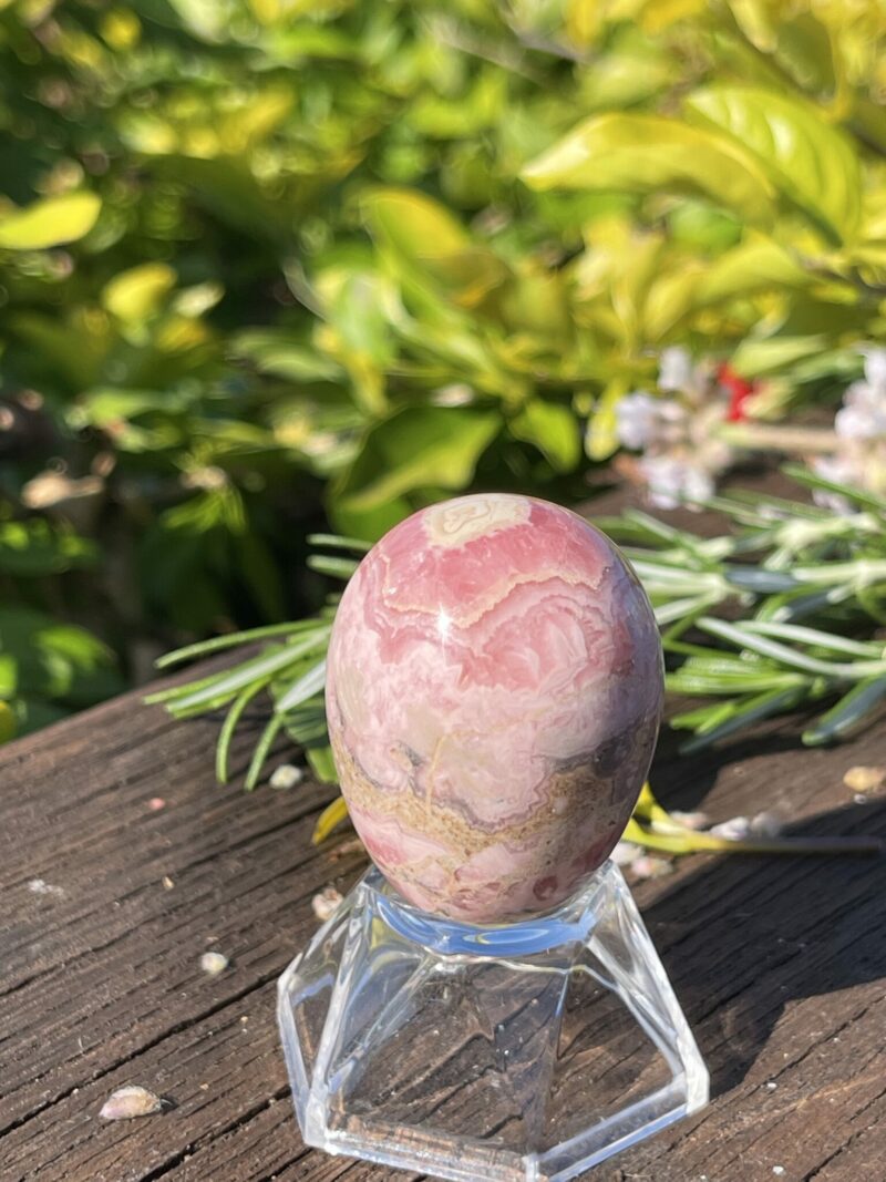 This is Radiant Rhodochrosite Egg - Embracing Heartfelt Healing (64g)