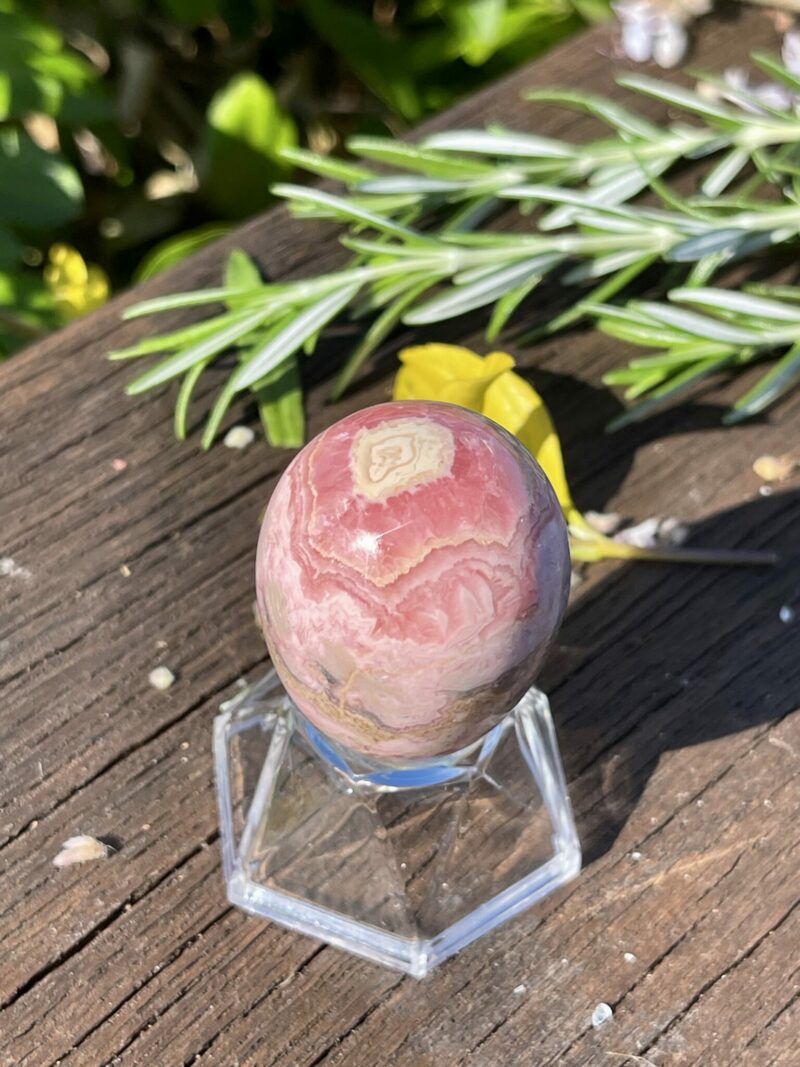 This is Radiant Rhodochrosite Egg - Embracing Heartfelt Healing (64g)