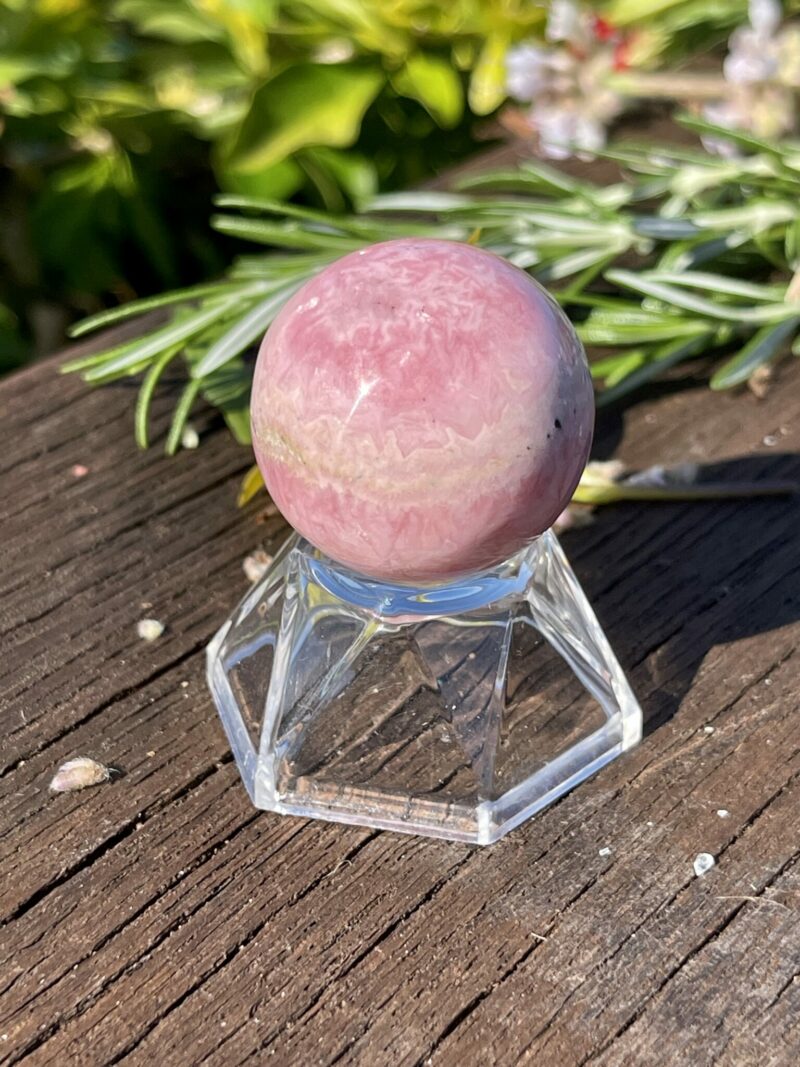 This is Rhodochrosite Sphere - Heart-Centered Harmony (3cm)