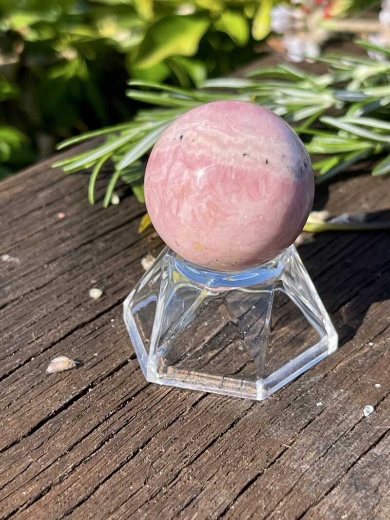 This is Rhodochrosite Sphere - Heart-Centered Harmony (3cm)