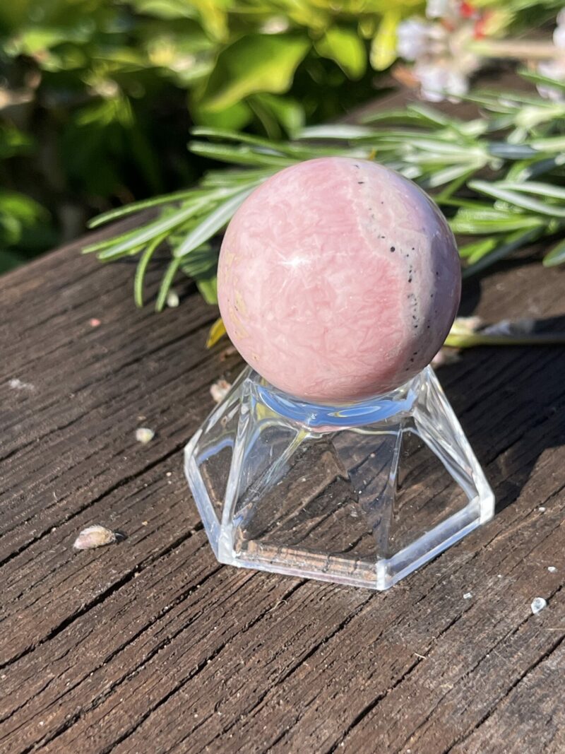 This is Rhodochrosite Sphere - Heart-Centered Harmony (3cm)