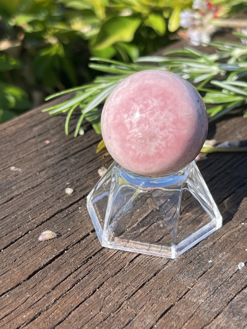 This is Rhodochrosite Sphere - Heart-Centered Harmony (3cm)