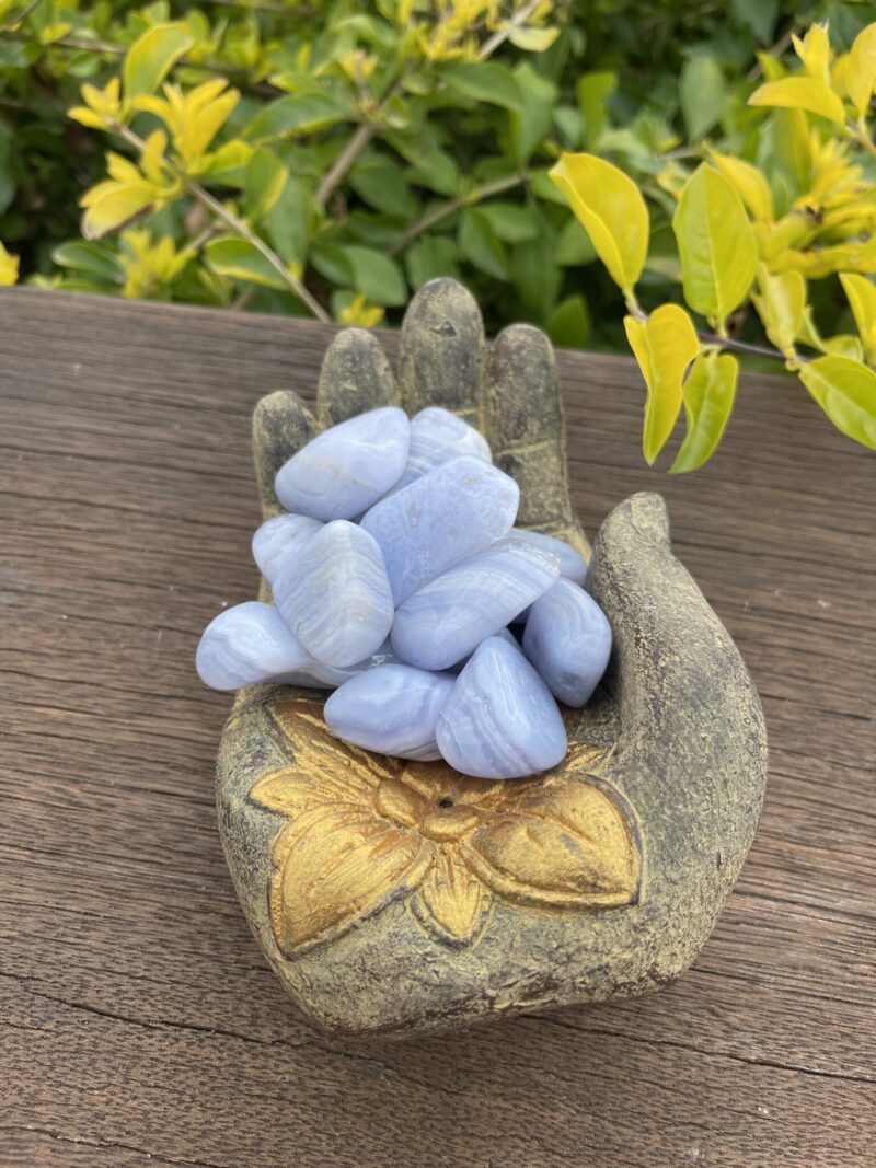 This is Large Blue Lace Agate Tumbler: Embrace Soothing Communication and Serenity