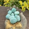 This is Harmonizing Energy: 3-Pack Large Amazonite Tumblers for Communication and Calm