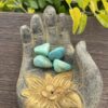 This is Calming Clarity: 4-Pack Small Amazonite Tumblers for Emotional Balance and Soothing Communication