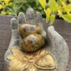 This is Balancing Harmony: Large Green-Yellow Ocean Jasper Tumbler for Emotional Growth and Positivity