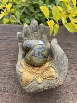 This is Calming Depths: Large Deep Ocean Jasper Tumbler for Emotional Flow and Healing