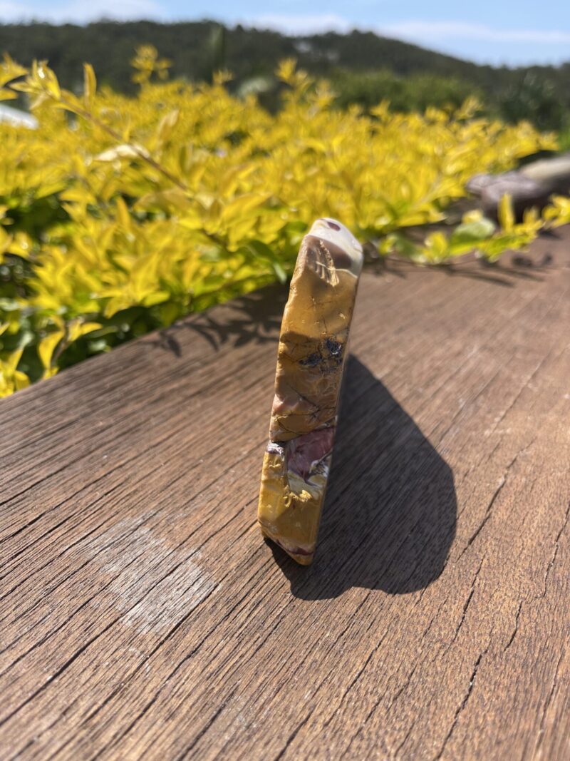 This is Earth Element Connection Mookaite Slice for Grounding