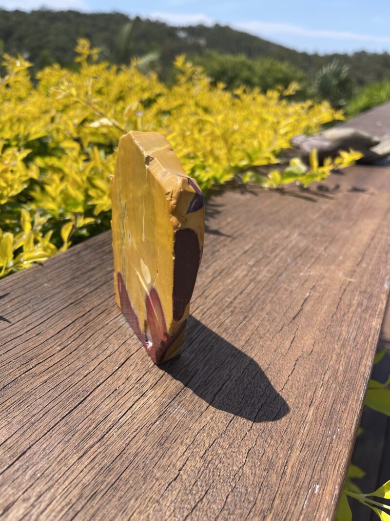 This is Adventurous Spirit Mookaite Slice with Solar Plexus Focus