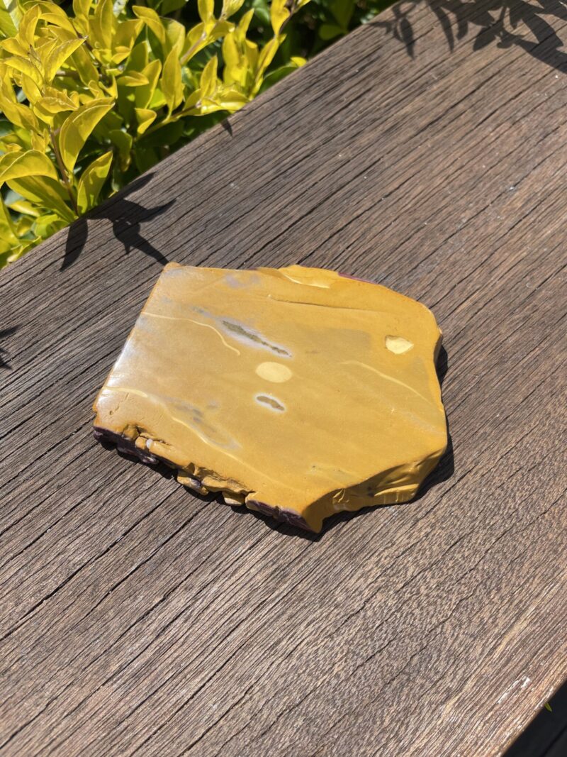 This is Adventurous Spirit Mookaite Slice with Solar Plexus Focus