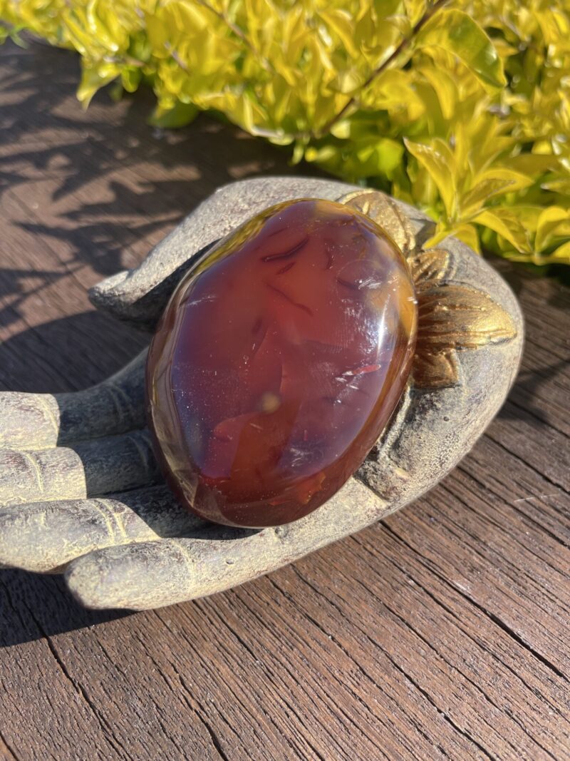 this is Large Carnelian Palm Stone for Empowerment