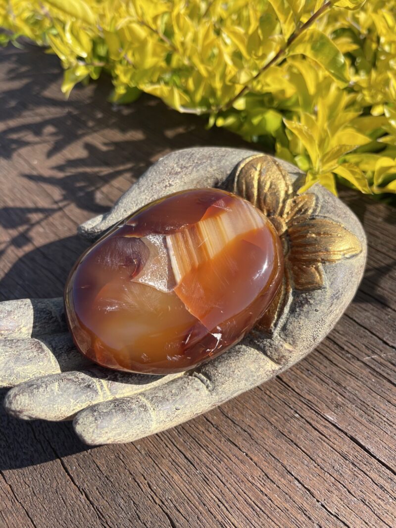 this is Large Carnelian Palm Stone for Empowerment