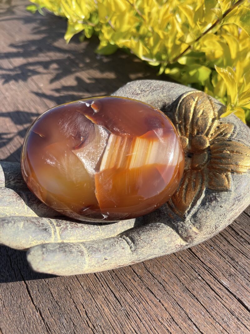 this is Large Carnelian Palm Stone for Empowerment