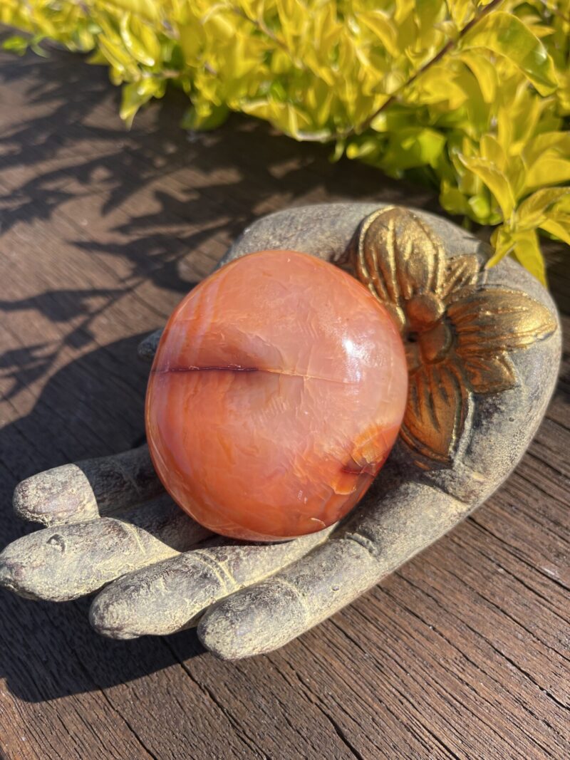 This is Large Carnelian Magical Palm Stone for Creativity