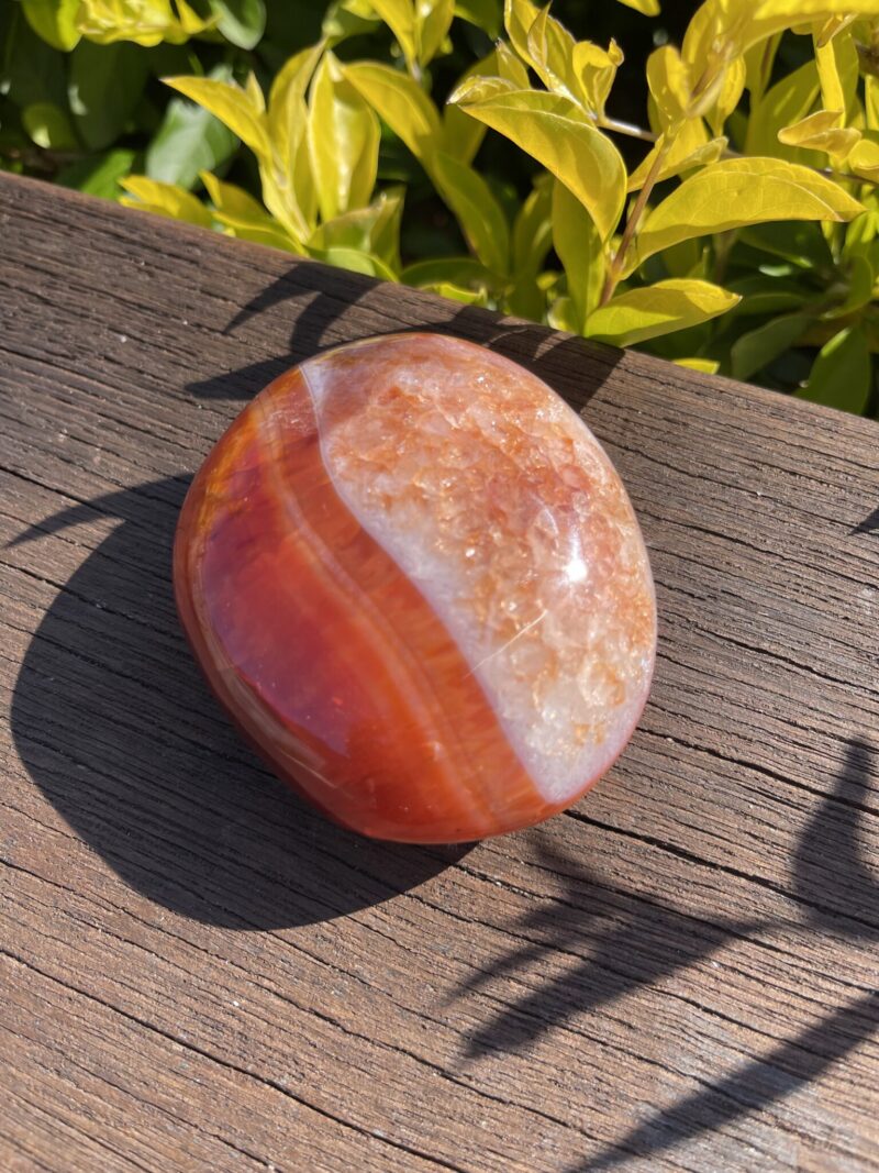 This is Large Carnelian Magical Palm Stone for Creativity