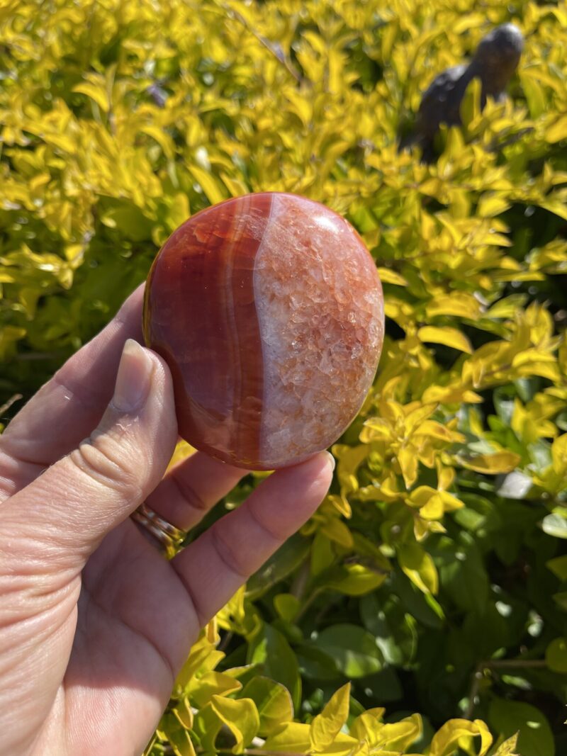 This is Large Carnelian Magical Palm Stone for Creativity