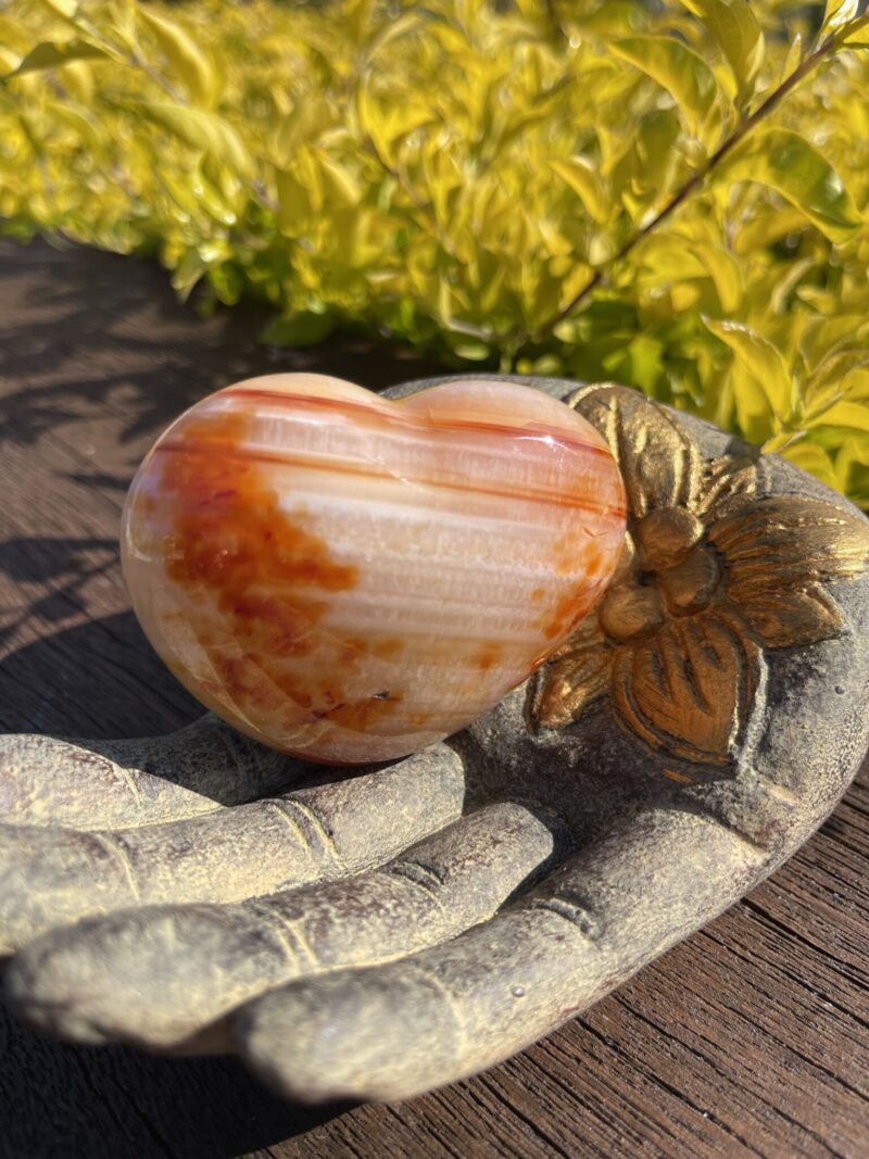 This Carnelian Heart invites you to embrace its ancient wisdom and powerful energy, helping you grow with strength and creativity.