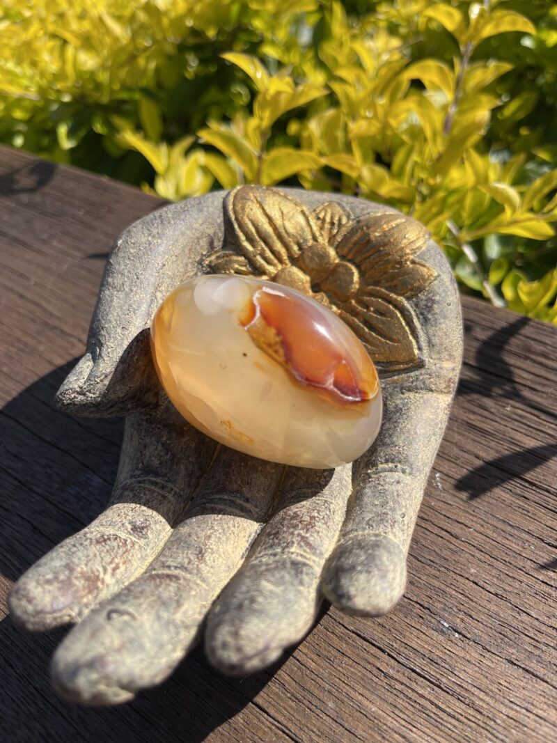 This is Empowering Carnelian Palm Stone