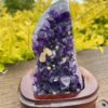 This is Deep Amethyst Cluster for Spiritual Protection on Stand