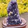 This is Deep Amethyst Cluster for Spiritual Protection on Stand