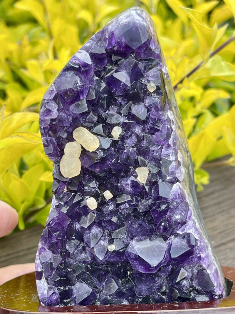 This is Deep Amethyst Cluster for Spiritual Protection on Stand