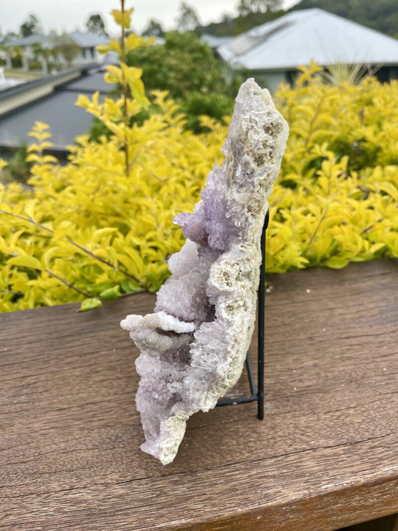 This is Unique and Rare Amethyst Flower Plate with Druzy