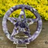 This is Chevron Amethyst Carved Pentacle for Protection 