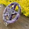 This is Chevron Amethyst Carved Pentacle for Protection 