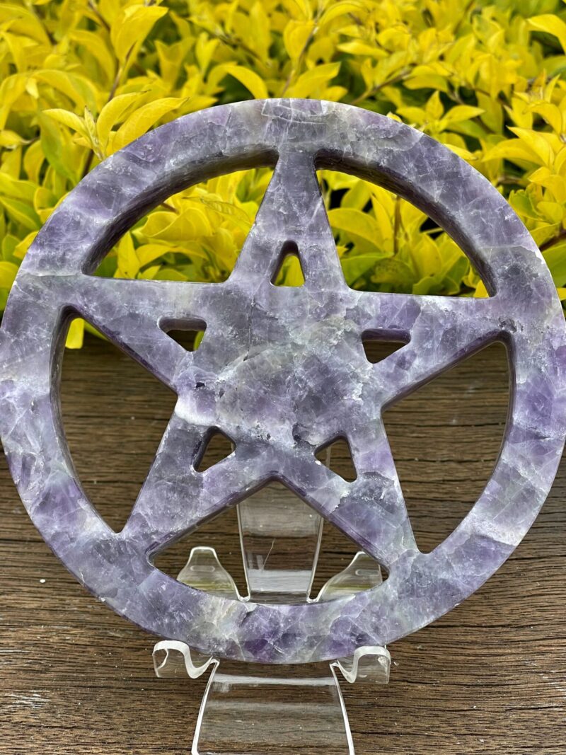 This is Chevron Amethyst Carved Pentacle for Protection 2