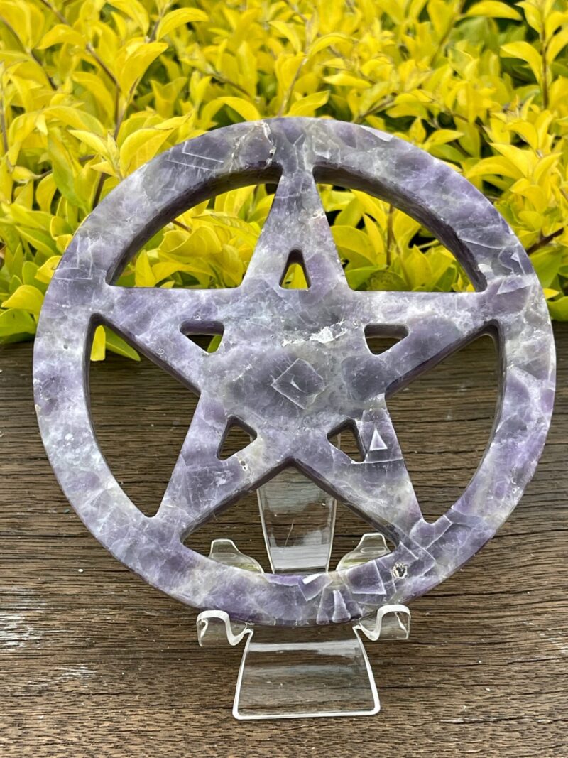 This is Chevron Amethyst Carved Pentacle for Protection 2