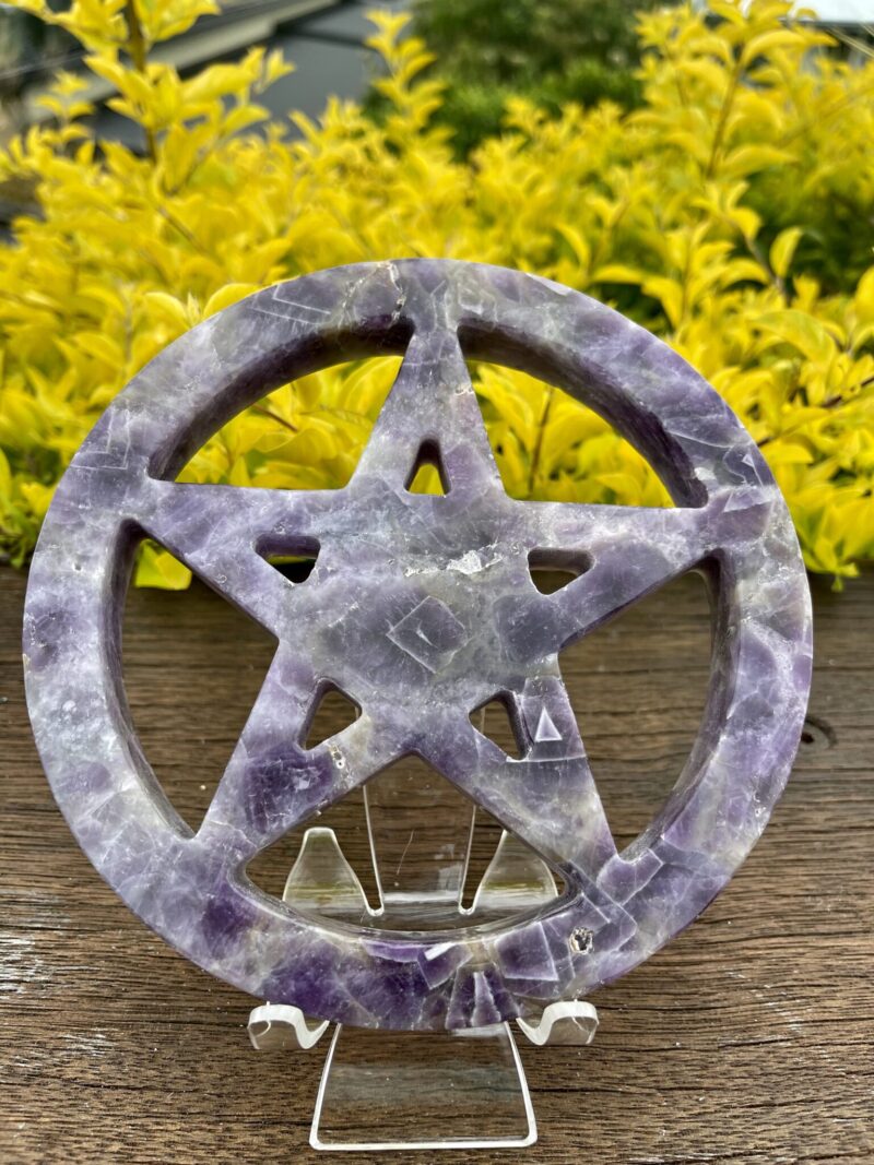 This is Chevron Amethyst Carved Pentacle for Protection 2