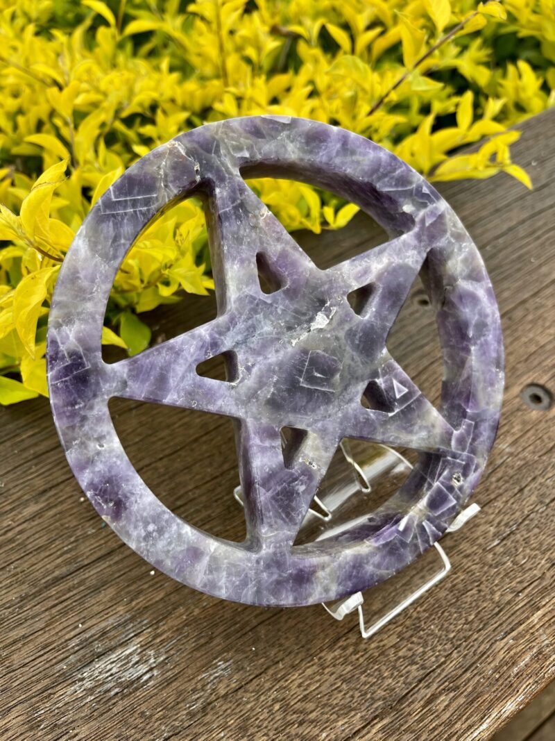 This is Chevron Amethyst Carved Pentacle for Protection 2