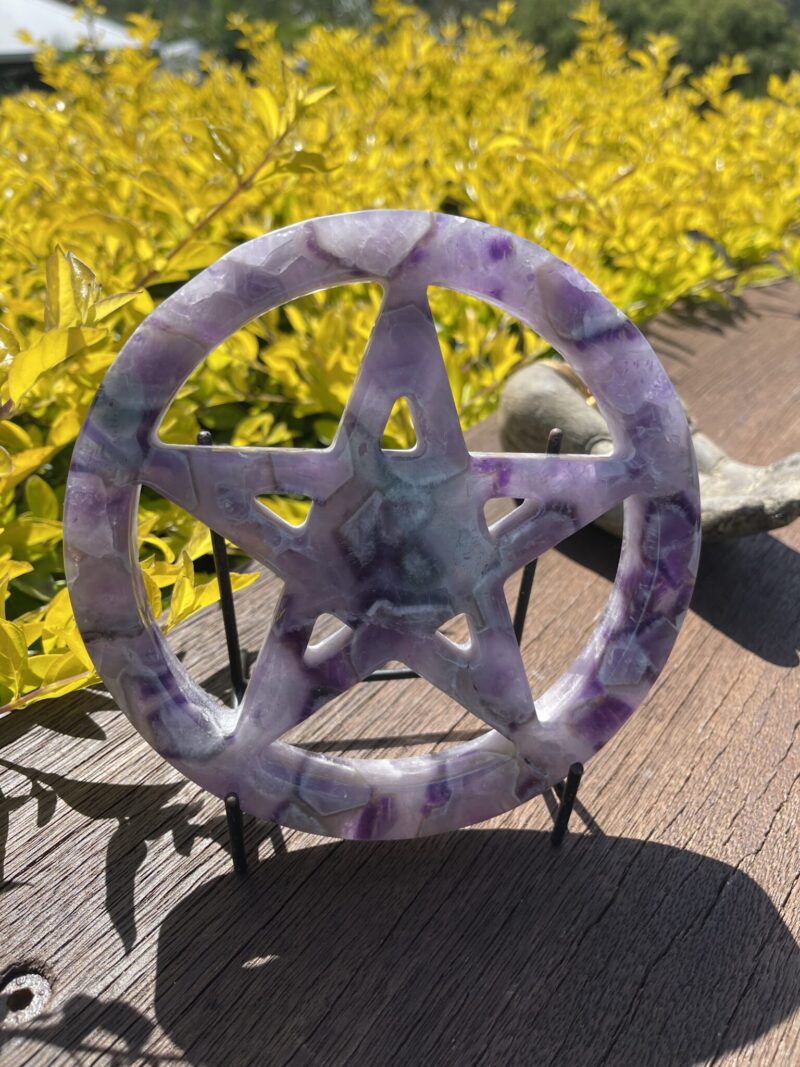 this is Chevron Amethyst Carved Pentacle for Protection 3