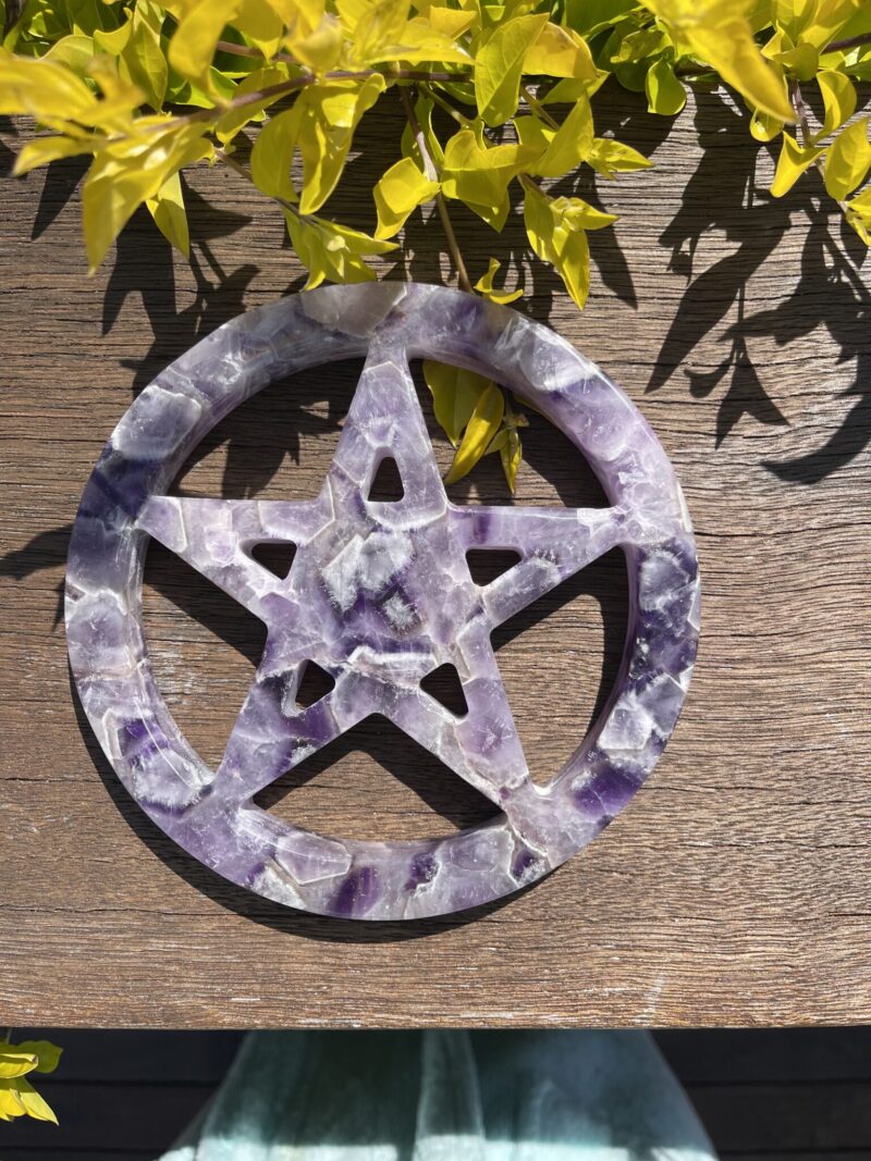 this is Chevron Amethyst Carved Pentacle for Protection 3