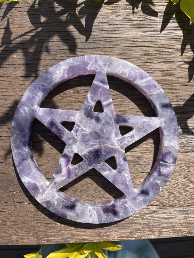 this is Chevron Amethyst Carved Pentacle for Protection 3