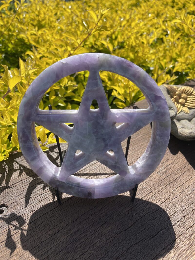 this is Chevron Amethyst Carved Pentacle for Protection 4