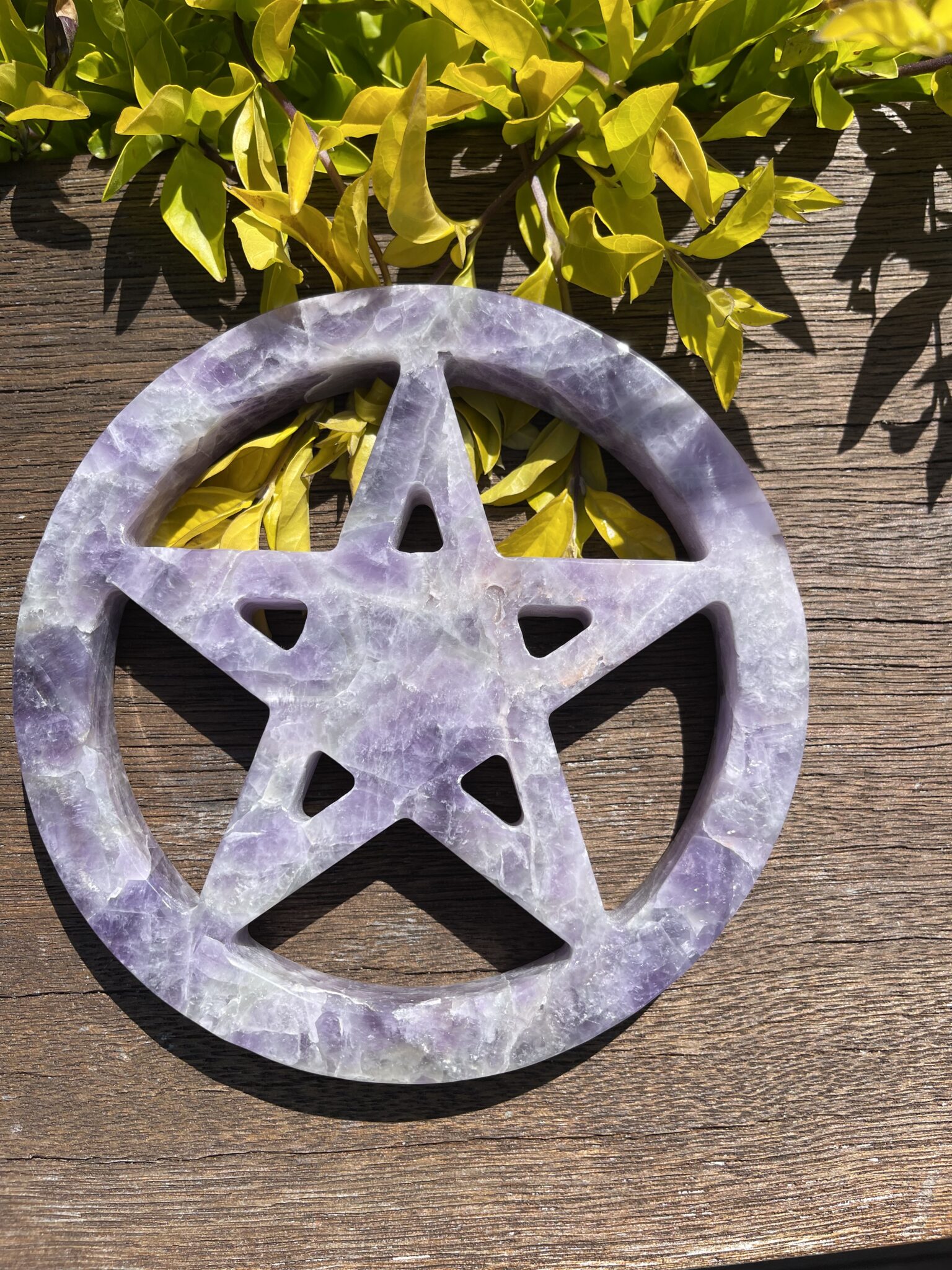 Chevron Amethyst Carved Pentacle for Protection 4