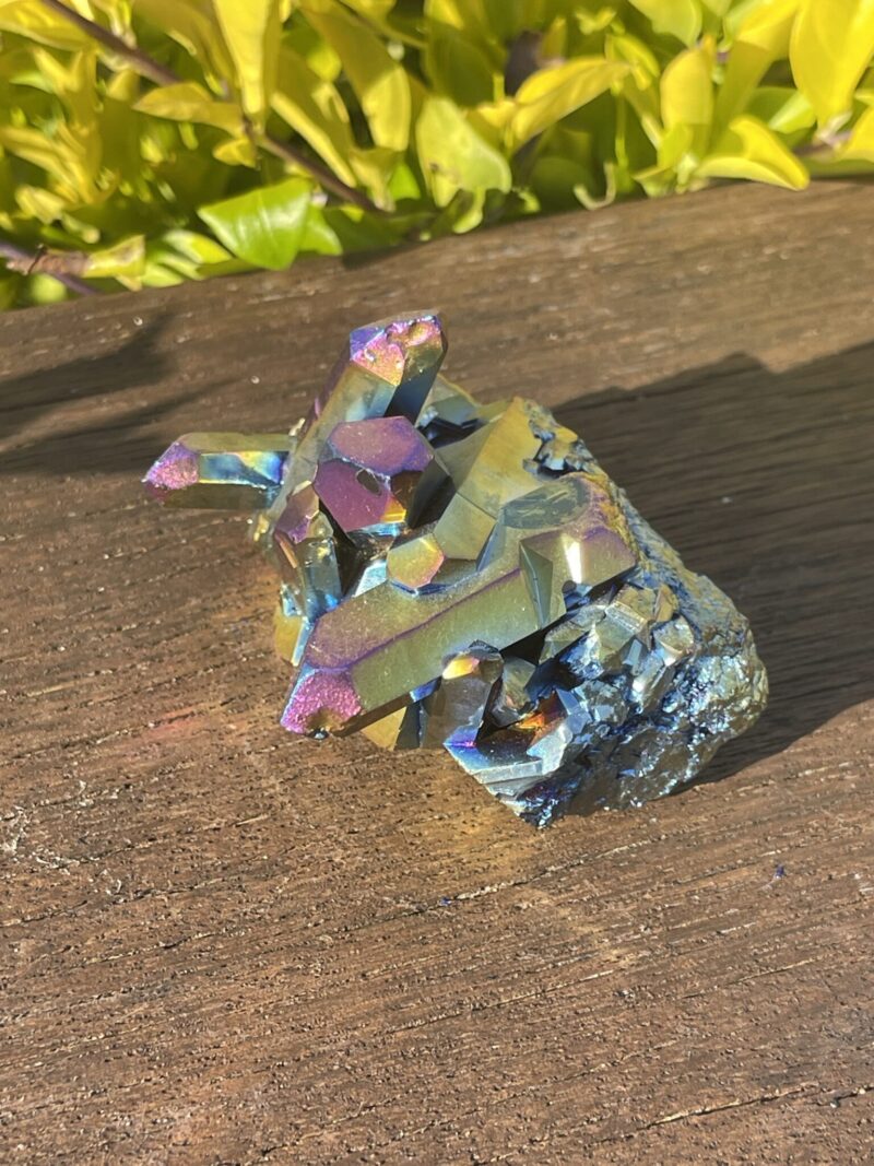 this is Titanium Aura Quartz Cluster for Creativity and Motivation