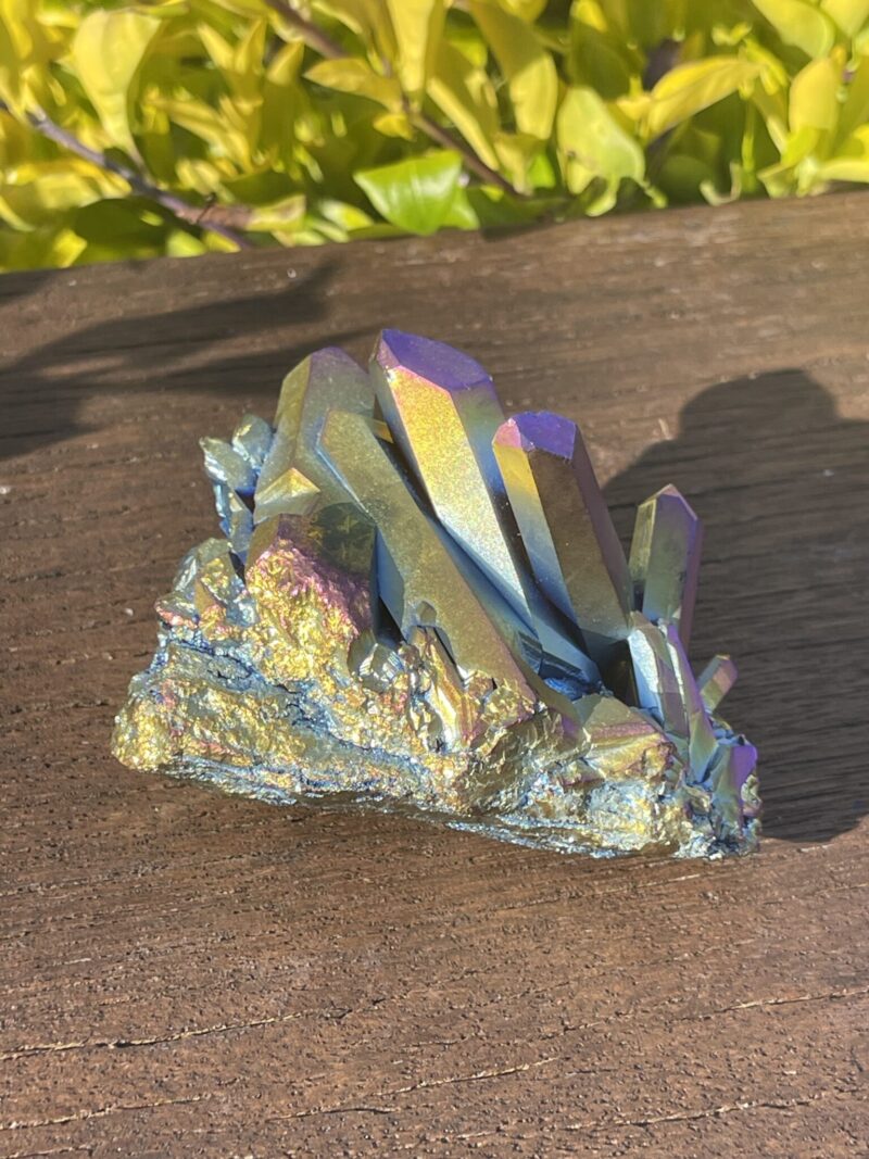 this is Titanium Aura Quartz Cluster for Creativity and Motivation