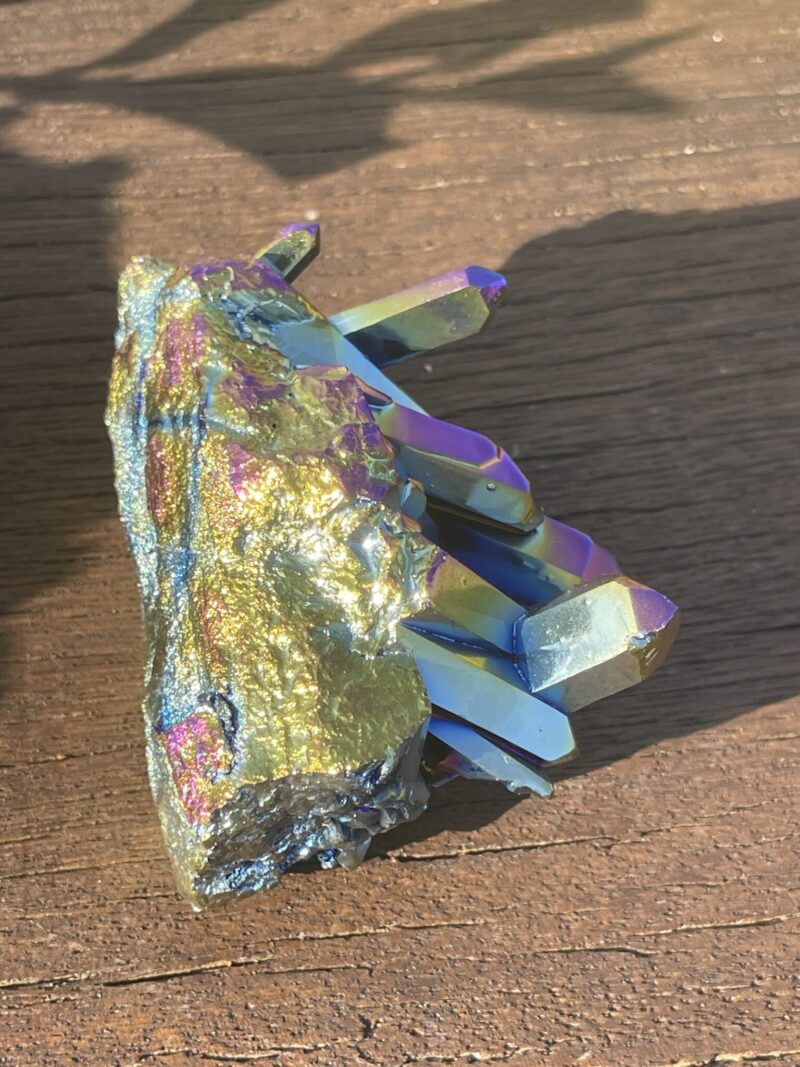 this is Titanium Aura Quartz Cluster for Creativity and Motivation