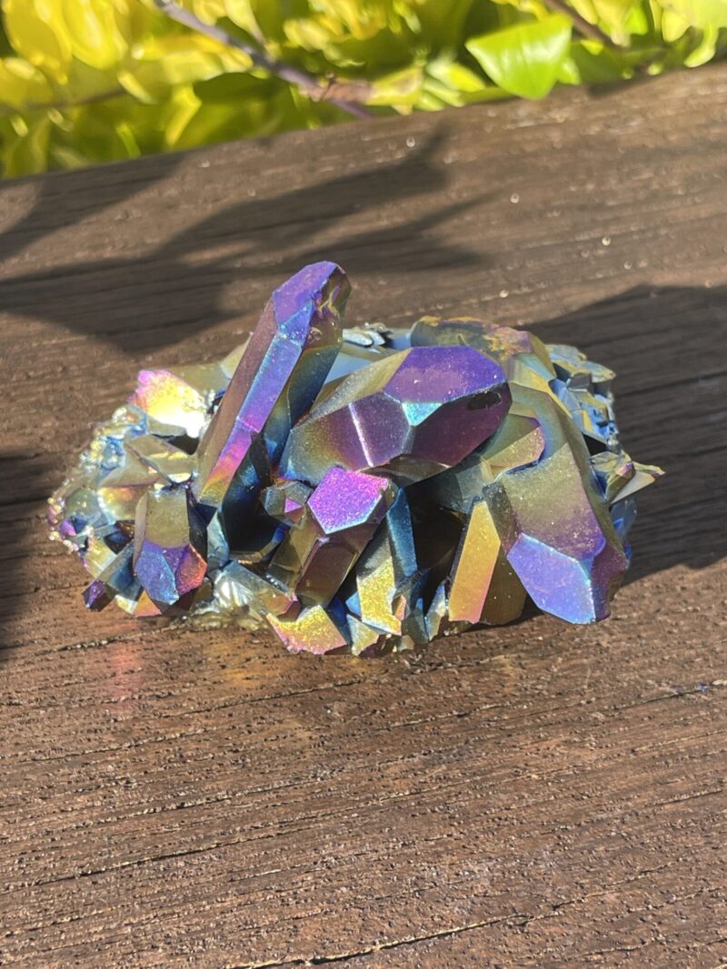 this is Titanium Aura Quartz Cluster for Creativity and Motivation