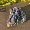 This is Radiant Titanium Aura Quartz Cluster for Chakra Alignment